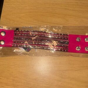Brand New with Tags rhinestone on pink wrap bracelet